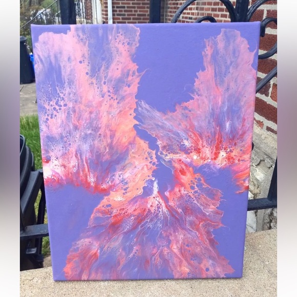 Pink&Purple Dutch Pour Painting - Picture 3 of 4